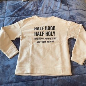 Funny sweatshirt, fleece lined, size medium